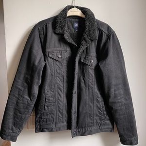 Gap Denim Jean Jacket Black Warm Mens Size Medium